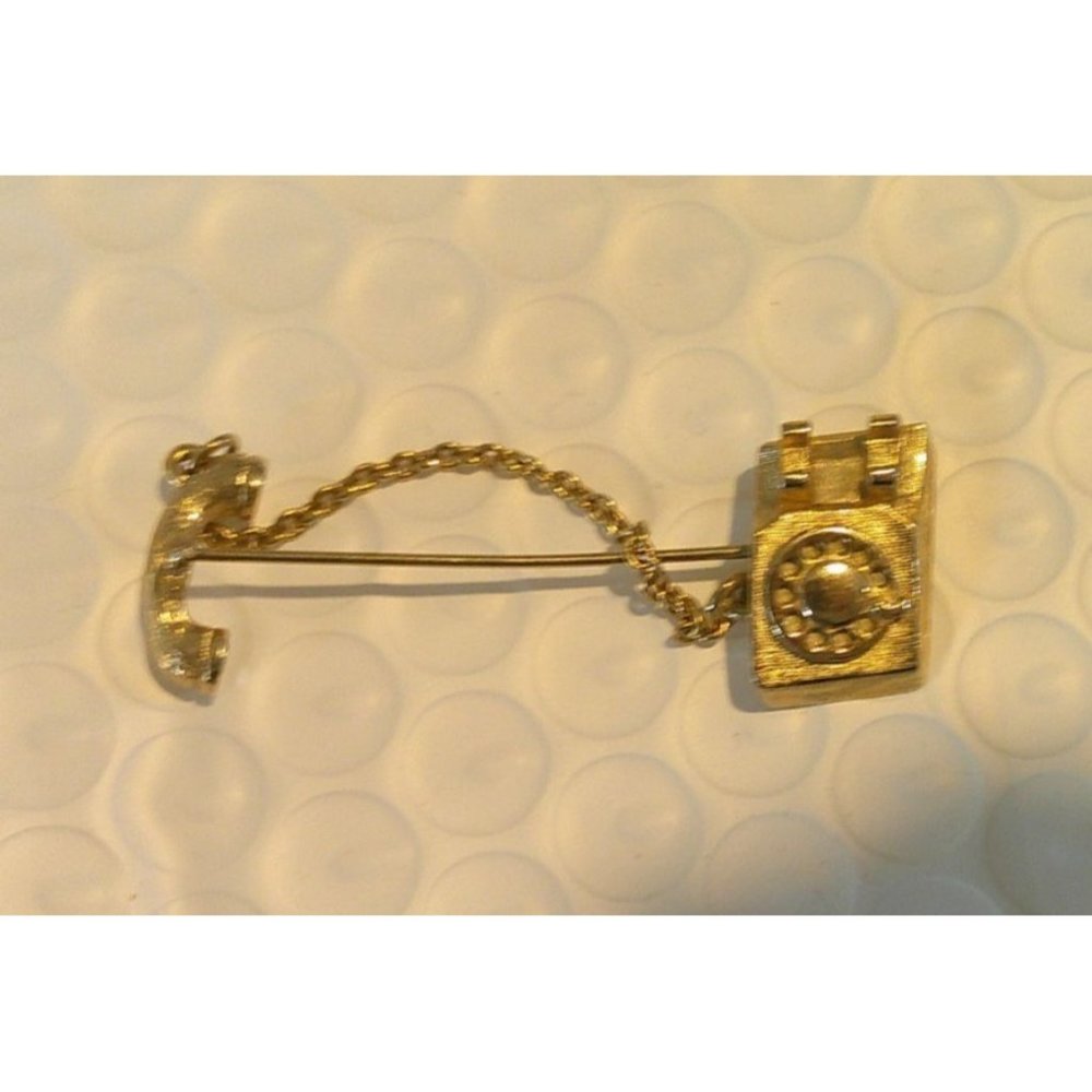 Vintage Avon Telephone Collar Pin * Tie Pin * Suit * Jewelry * J303 dd